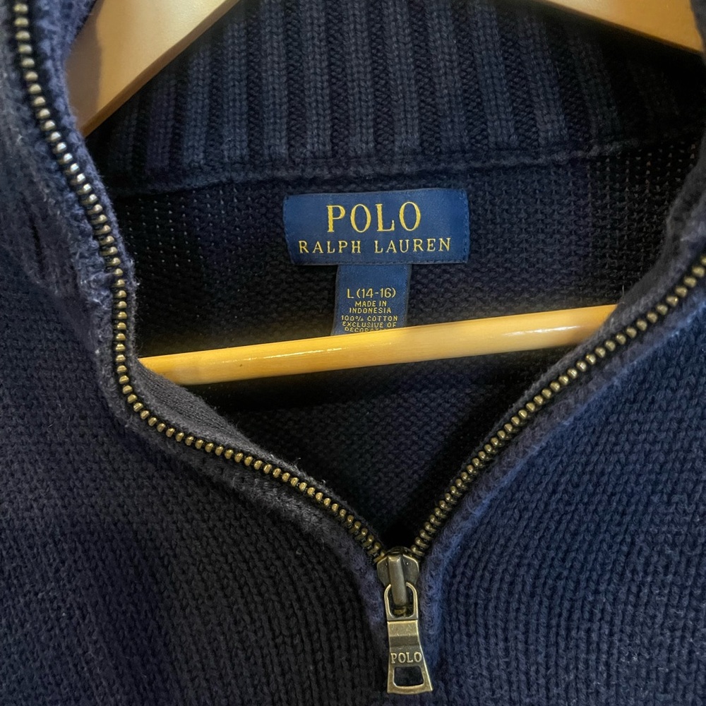 POLO RALPH LAUREN ZIP PULLOVER. Size 14-16 Boys
